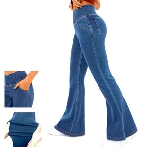 Halara High Waisted crossover Flare Jeans